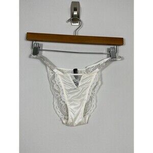 Victoria’s Secret White Lace Rhinestone Strap Brazilian Cheeky Panty S